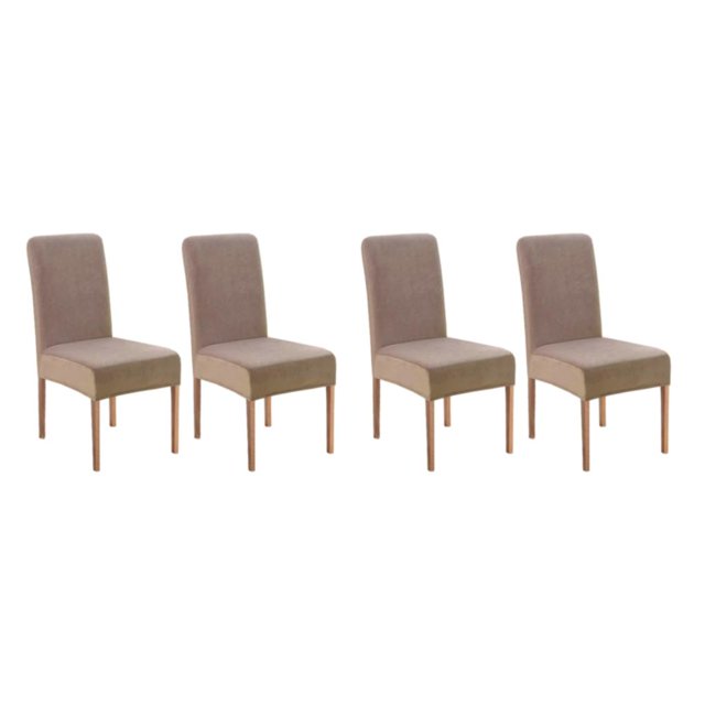 Youkk 2pcs/set Dirt-proof Velvet Chair Covers - Exquisite Craft Elastic Belt Machine Washable Dining Room Khaki 2 pcs 2Set