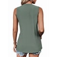 thumbnail image 2 of Débardeurs pour Femmes Sans Manches Chemises à Oeillets Vert Foncé S, 2 of 7