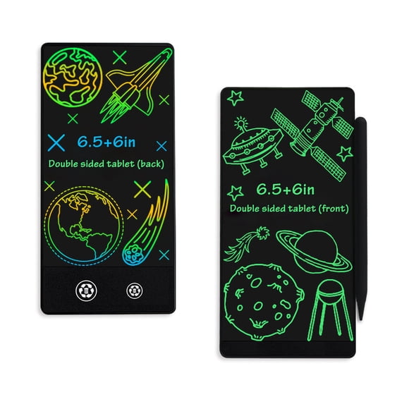 LVCHENG 6.5-Inch Double-Sided LCD Tablet With 2 Styluses Black For Drawing Writing