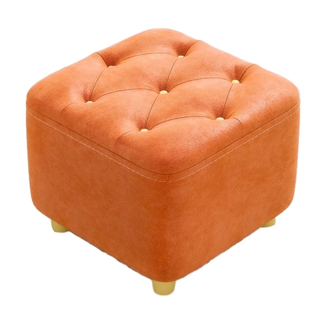 Petit Tabouret Élégant pour Changer de Chaussures Repose-Pieds pour Entrée Maison Chambre orange