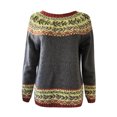 thumbnail image 4 of Wiyuqeen Fair Isle Knit Sweaters Women Long Sleeve Lounge Knit Pullover Round Neck Vintage Sweaters Fall Raglan Sweaters Clearance, 4 of 4