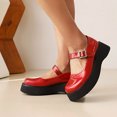 thumbnail image 4 of Chaussures pour Femmes Gothiques Punk à Talon Moyen, Plateforme, Bout Rond Peu Profond, pour Étudiantes, 4 of 9