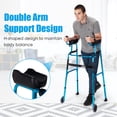 thumbnail image 3 of Costway Folding Wheel Walking Frame Adjustable Alloy Walker W/Armrest Support, 3 of 10