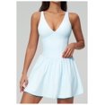 thumbnail image 2 of PISONIC Deep V-Neck Tennis Dress with Built in Shorts and Bra Athletic Dress for Women Summer Golf Workout Dress with Pockets, 2 of 7