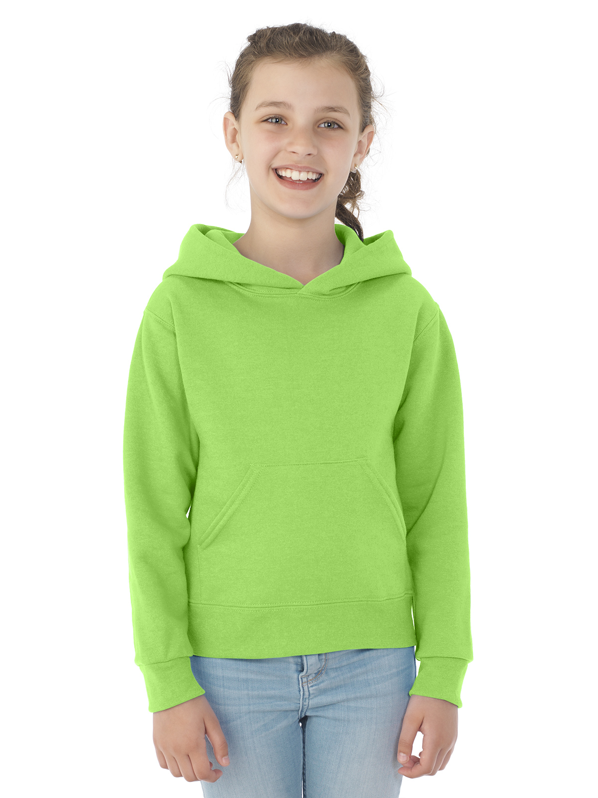 Jerzees Chandail à Capuchon en Molleton NuBlend pour Jeunes, TG, Vert Néon