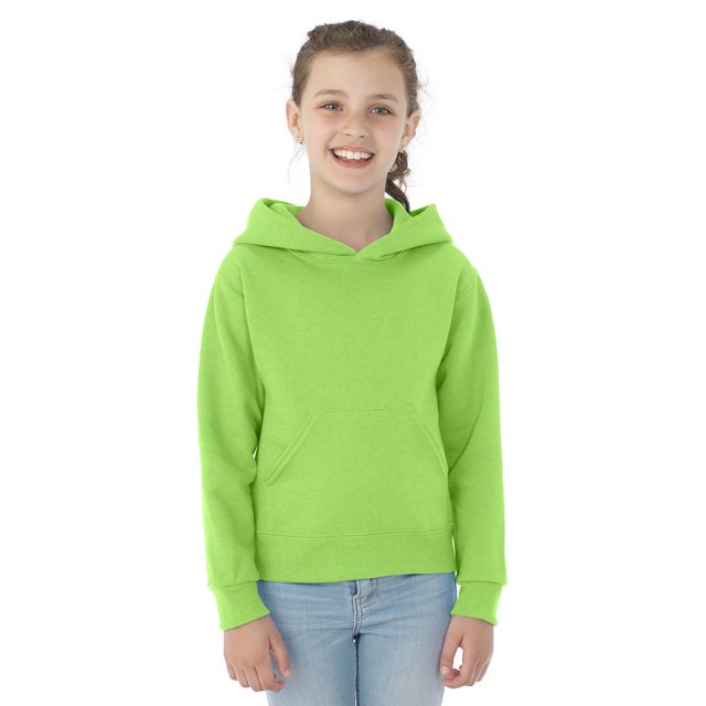 Jerzees Youth NuBlend Pull Over Hooded Sweatshirt, L, Neon Green