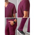 thumbnail image 4 of Adar Addition Go-Basic Scrub Set for Men - Classic V-Neck Scrub Top & Cargo Scrub Pants - A9300 - Wine - L, 4 of 7