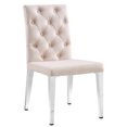 thumbnail image 1 of Chaise de salle à manger canadienne Roma beige, pieds argentés, 1 of 3