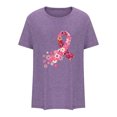 thumbnail image 5 of TIMIFIS T-Shirt Ruban Rose de Sensibilisation au Cancer du Sein pour Femmes T-Shirts Cancer du Sein Été Ample Imprimé Col Rond T-Shirt Manches Courtes Blouse Décontractée Automne/hiver, 5 of 5