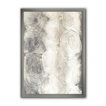 Designart Gray Circles I Framed Wall Art
