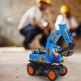 thumbnail image 4 of Blue Inertial Engineering Excavator Toy For Boys Plastic Construction Vehicle With Movable Shovel Arm, 4 of 5