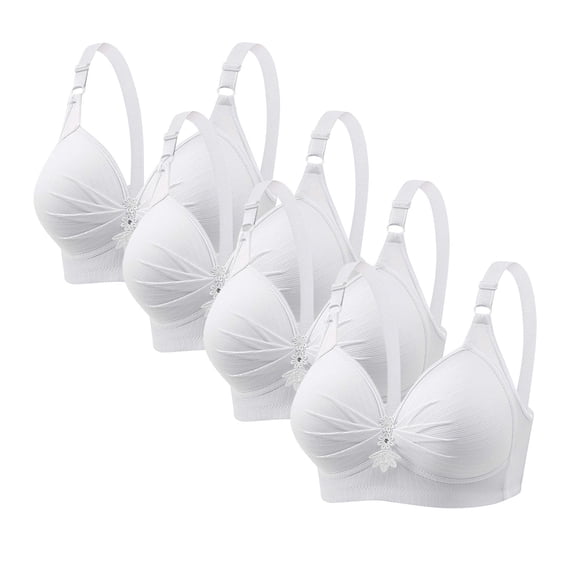 LOVZFMLL Bras for Women Woman's Printing Gathered Together Large Size Daily Bra Underwear No Rims Multicolor XL