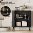 thumbnail image 2 of GIKPAL Sideboards and Buffets, Accent Cabinet with Tambour Sliding Doors, Adjustable Shelf for Kitchen Storage, Storage Cabinet for Dining Living Room, Entryway, Black, 2 of 9