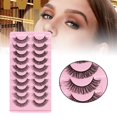 thumbnail image 3 of 10 Pairs Russian Strip Lashes Curly Handmade   F  19x10.5x1.5CM, 3 of 8