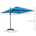 thumbnail image 2 of Outsunny Parasol Suspendu Déporté Carré 8'x8' pour Patio Turquoise, 2 of 9