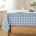 thumbnail image 1 of Checkered Gingham Tablecloth 60x120 Inch, Light Blue and White, Waterproof, WrinkleFree, Ideal for Kitchen, Dining, and Outdoor Picnics, Easy to Clean, 1 of 6