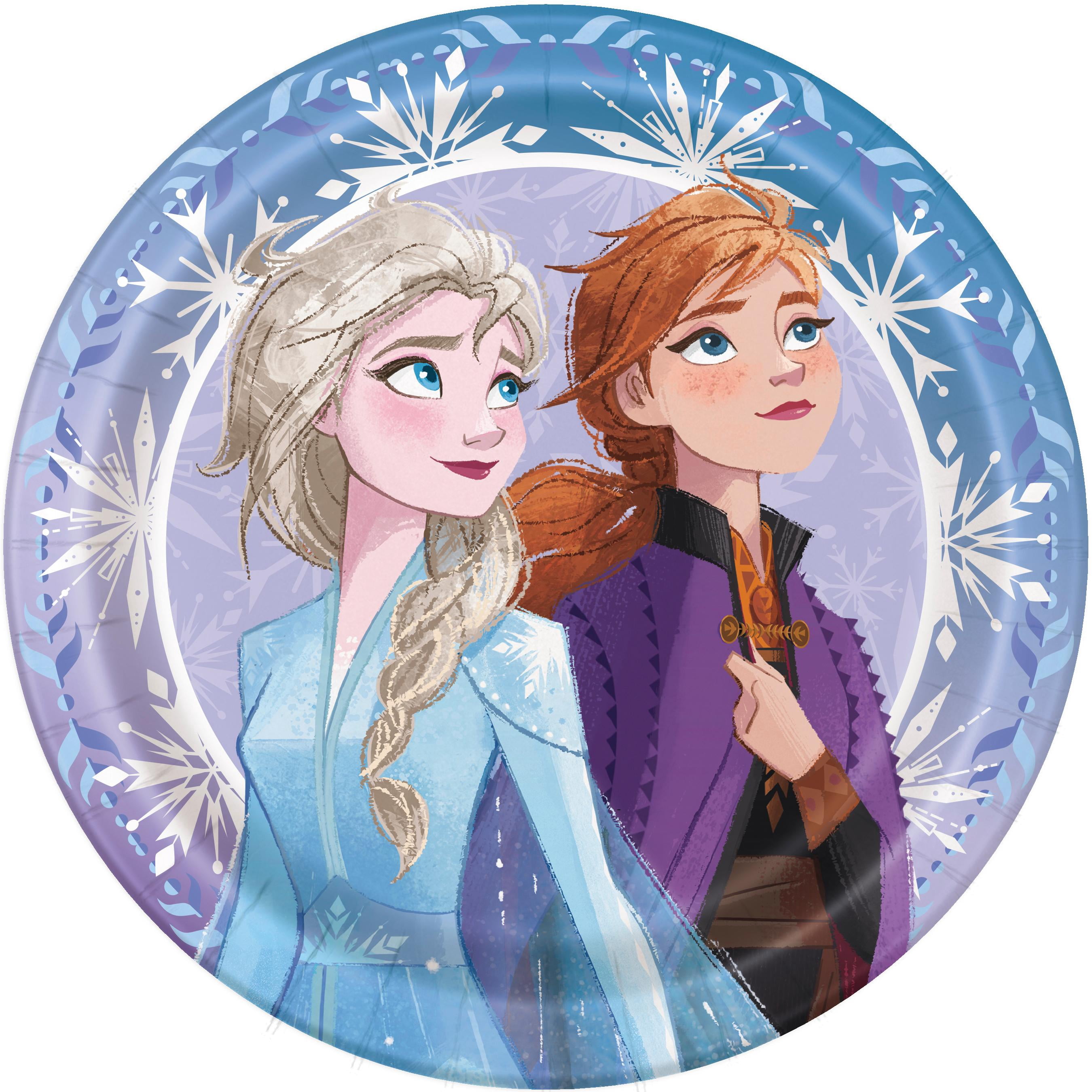 Assiettes Disney La Reine des Neiges 2 de 23 cm (9 po) - Lot de 8 - Unique Industries