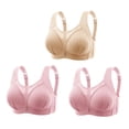 thumbnail image 1 of Timegard 3pc Bra for Women No Underwire Mesh Adjustable Strap Full Support Comfortable Seniors Bras, 1 of 6