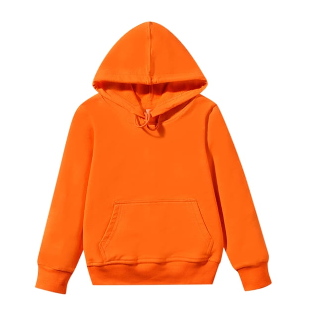 PMVFHDE Chandail à Manches Longues pour Filles, Col Rond Décontracté, Côtelé, Coupe Ample, Orange, 9-11 Ans