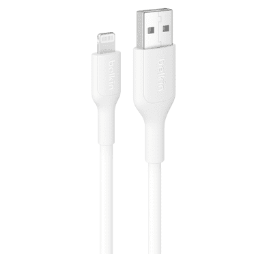Belkin BoostCharge Eco USB-A to Lightning Cable (3M/9.8ft.) - Soft, Flexible Fast-Charging Cable, Lightning iPhone Charger Cord for iPhone 14 & Earlier Series, iPad 9th Gen, & AirPods - Black