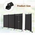 thumbnail image 3 of Costway 3-Panel Folding Room Divider 6Ft Rolling Privacy Screen withLockable Wheels Grey, 3 of 9