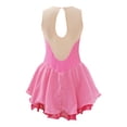 thumbnail image 2 of Nyeemya Kid Girls Ice Figure Skating Costume Patchwork Color Mesh Leotard Dress for Dance Performance Pink 6, 2 of 6