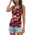 thumbnail image 3 of MAWCLOS Débardeurs pour Femmes Camouflage Gilet Sans Manches T-Shirts Basiques Tenue Quotidienne Blouse à Col Rond Rouge Vin G, 3 of 7