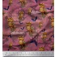 thumbnail image 1 of Soimoi Rayon Fabric Owl,Bat & Haunted House Halloween Print Sewing Fabric Yard 42 Inch Wide, 1 of 3