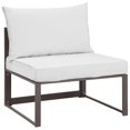 thumbnail image 1 of Modway Fortuna Aluminum Outdoor Armless Chair in Brown/White, 1 of 3
