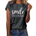 thumbnail image 1 of T-shirt Décontracté à la Mode à Manches Courtes pour Usage Quotidien avec Col Rond et Imprimé Graphique, Coupe Ample, Haut pour Femme pour un Confort Quotidien, 1 of 4