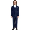 thumbnail image 1 of Ensemble de Complet Formel pour Garçons, avec Bretelles, Doubles Fentes, Taille Ajustable, Bleu Marine, 3T, 1 of 8