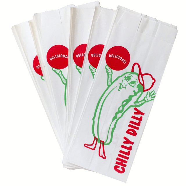 Sacs à Cornichons en Papier - Sacs à Cornichons Jetables Rouges Verts Blancs - Lot de 50
