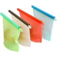 thumbnail image 3 of 4Pcs Reusable Silicone Food Storage Bags, Large Capacity Silicone Food Savers, 3 of 4