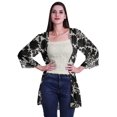 thumbnail image 1 of Moomaya Cardigan Court Imprimé en Georgette de Viscose à Manches Longues pour Femmes, 1 of 5