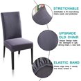thumbnail image 3 of Stretch Dining Chair Covers, Jacquard Rhombus Dining Chair Slipcover, Removable Washable Furniture Solid Color Chair Protect Cover for Kitchen Hotel Table Banquet (4 Per Set, Gray), 3 of 6