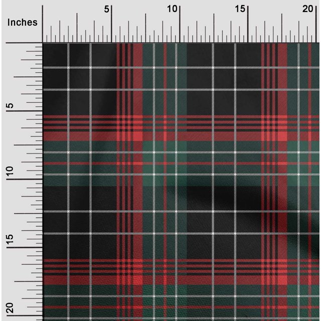 oneOone Viscose Chiffon Fabric Tartan Check Printed Craft Fabric BTY 42 Inch Wide