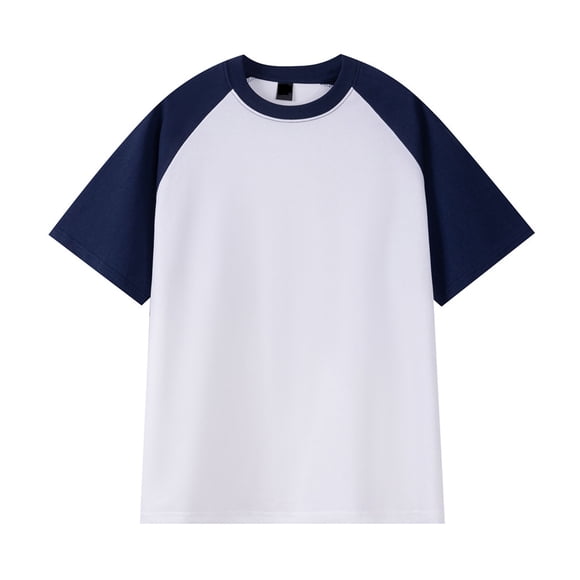 cfhntfmh Men's Short Sleeve T-Shirts Cotton Casual T Shirts for Men Breathable Comfort Tee Oversized Color Block Shirts