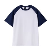 cfhntfmh Men's Short Sleeve T-Shirts Cotton Casual T Shirts for Men Breathable Comfort Tee Oversized Color Block Shirts