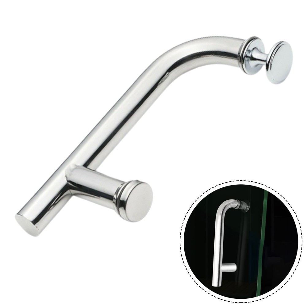 Barre de Poignée de Porte de Douche 145 mm Trou à Trou en Acier Inoxydable Finition Chrome Enceinte