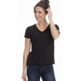 thumbnail image 1 of Sierra Socks T-Shirts à Col en V pour Femmes (S, Noir), 1 of 2