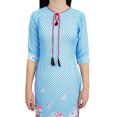 thumbnail image 3 of Bimba Kurti en Georgette Mousse Bleu Ciel pour Femme Tenue d'Été Tunique Imprimée Kurta-30, 3 of 6