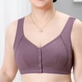 thumbnail image 4 of Bigersell Wireless Front Closure Bras for Women Daisy Bra for Seniors Front Closure Front Closure Bra Snap Front Bras for Women Comfort Bras for Older Women R-11-Purple 110C, 4 of 6