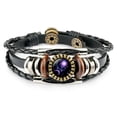 thumbnail image 2 of TopLLC Bracelets 12 Constellation Bracelet Leather Rope Bracelet Ladies Men Hand Woven Rope Bracelet Punk Chain Cuffs a Bracelet, 2 of 2