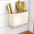 thumbnail image 1 of Tableware Storage Plastic Wall Mounted Hollow Chopsticks Spoon Basket Suitable For Party Camping Picnic Kitchen Counter Office, 1 of 6