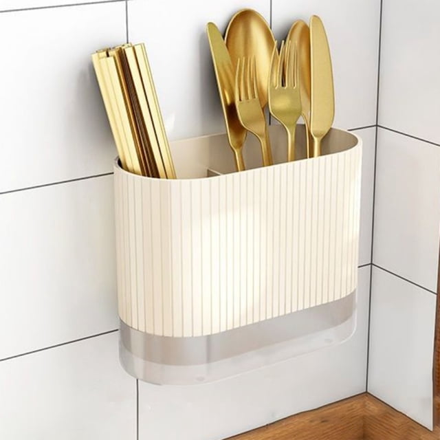 Tableware Storage Plastic Wall Mounted Hollow Chopsticks Spoon Basket Suitable For Party Camping Picnic Kitchen Counter Office