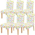 thumbnail image 1 of Happy Easter Dining Chair Covers Set of 6,Green Pink Blue Bunny Rabbits Parsons Chair slipcovers,Kitchen Spring Summer Decor Chair Seat Cover Protectors(Bunny,6 Pack), 1 of 5
