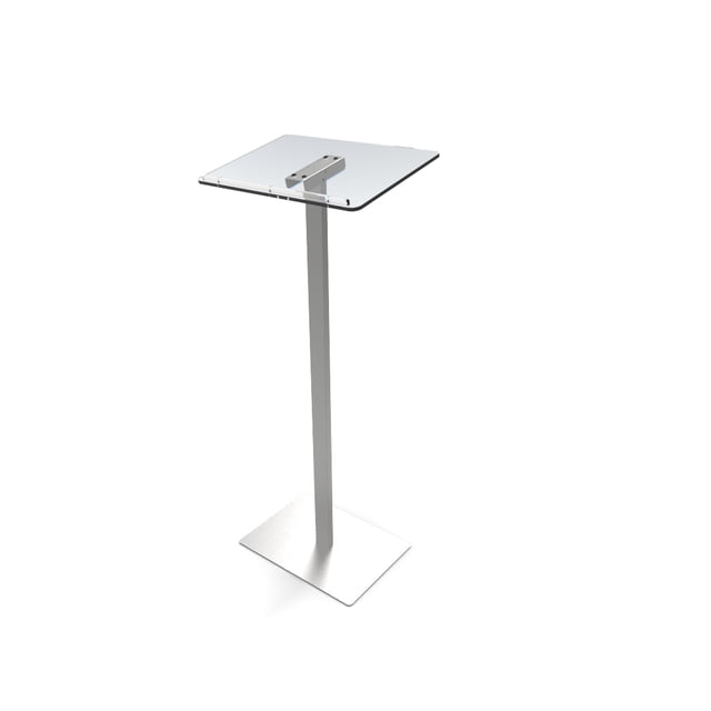 FixtureDisplays® Acrylic Podium for Floor, Aluminum Pole & Base - Clear & Silver 119741
