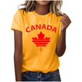thumbnail image 1 of Pisexur Hauts pour Femmes, Hauts d'Été pour Femmes, Nouveau Pull à Manches Courtes Col Rond Décontracté Imprimé Jaune,S, 1 of 5