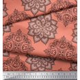 thumbnail image 2 of Soimoi polyester Crepe Fabric Floral Mandala Printed Craft Fabric by the Yard 42 Inch Wide, 2 of 3
