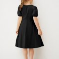 thumbnail image 4 of RXIRUCGD 2025 Vêtements d'Été pour Enfants Filles Robe d'Été Couleur Unie Col Rond Manches Courtes Robe Décontractée et Confortable pour Adultes, 4 of 6